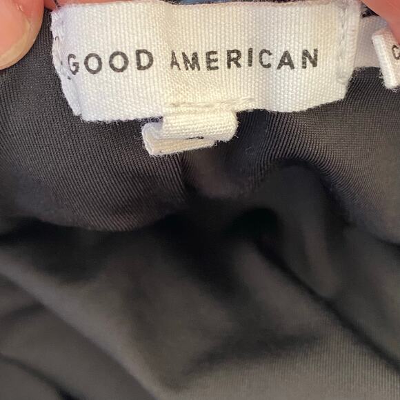 GOOD AMERICAN Ruched Satin Slip Maxi Dress Black, Size 2/Medium - Picture 7 of 16